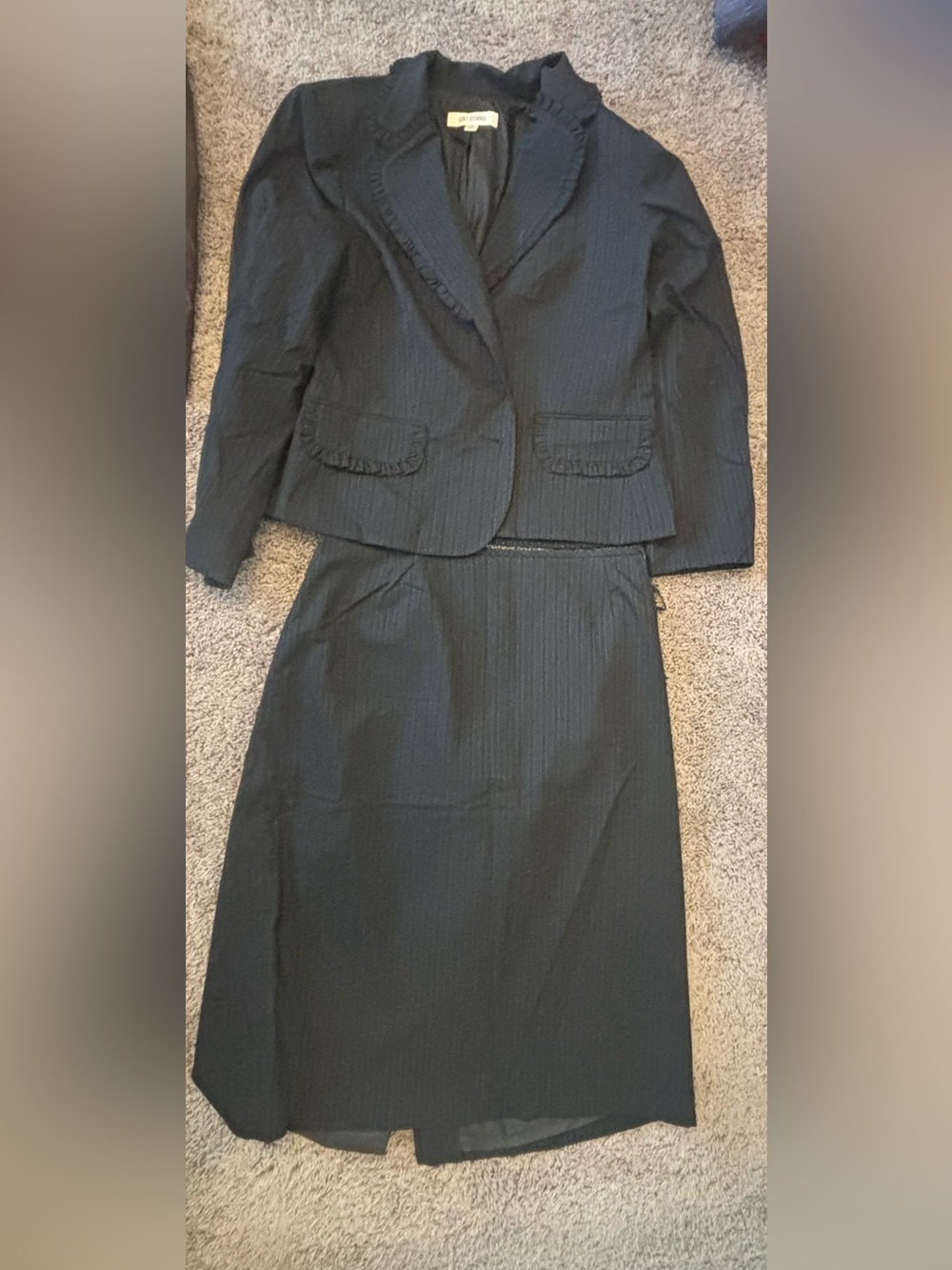Suit Studio Black Pinstripe Women's Two-Piece Suit